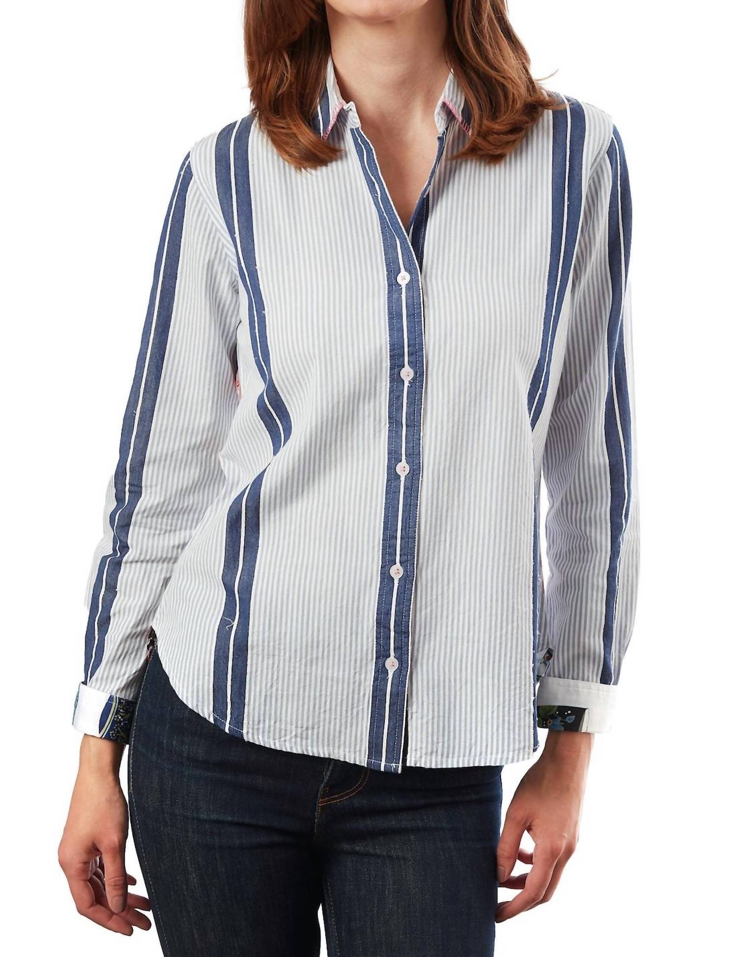 Dizzy - Lizzie - Chesapeake Shirt - blue - button - down - shirts - clothing