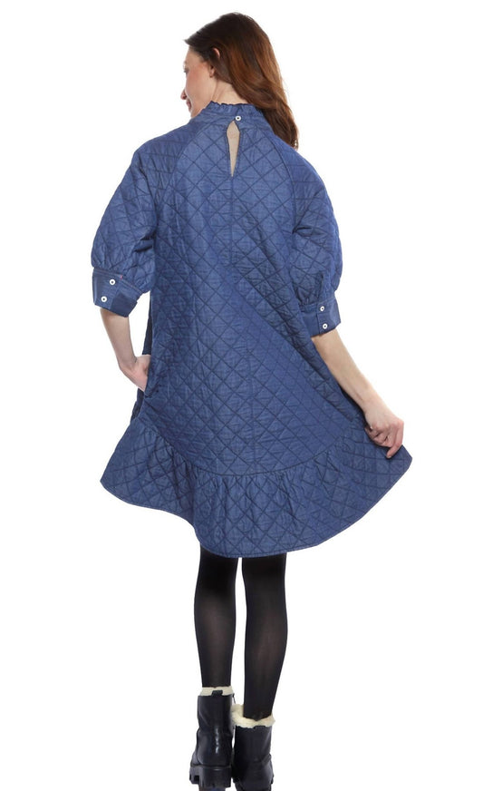 Dizzy - Lizzie - St. Tropez Softly Quilted Dress - blue - clothing - cotton