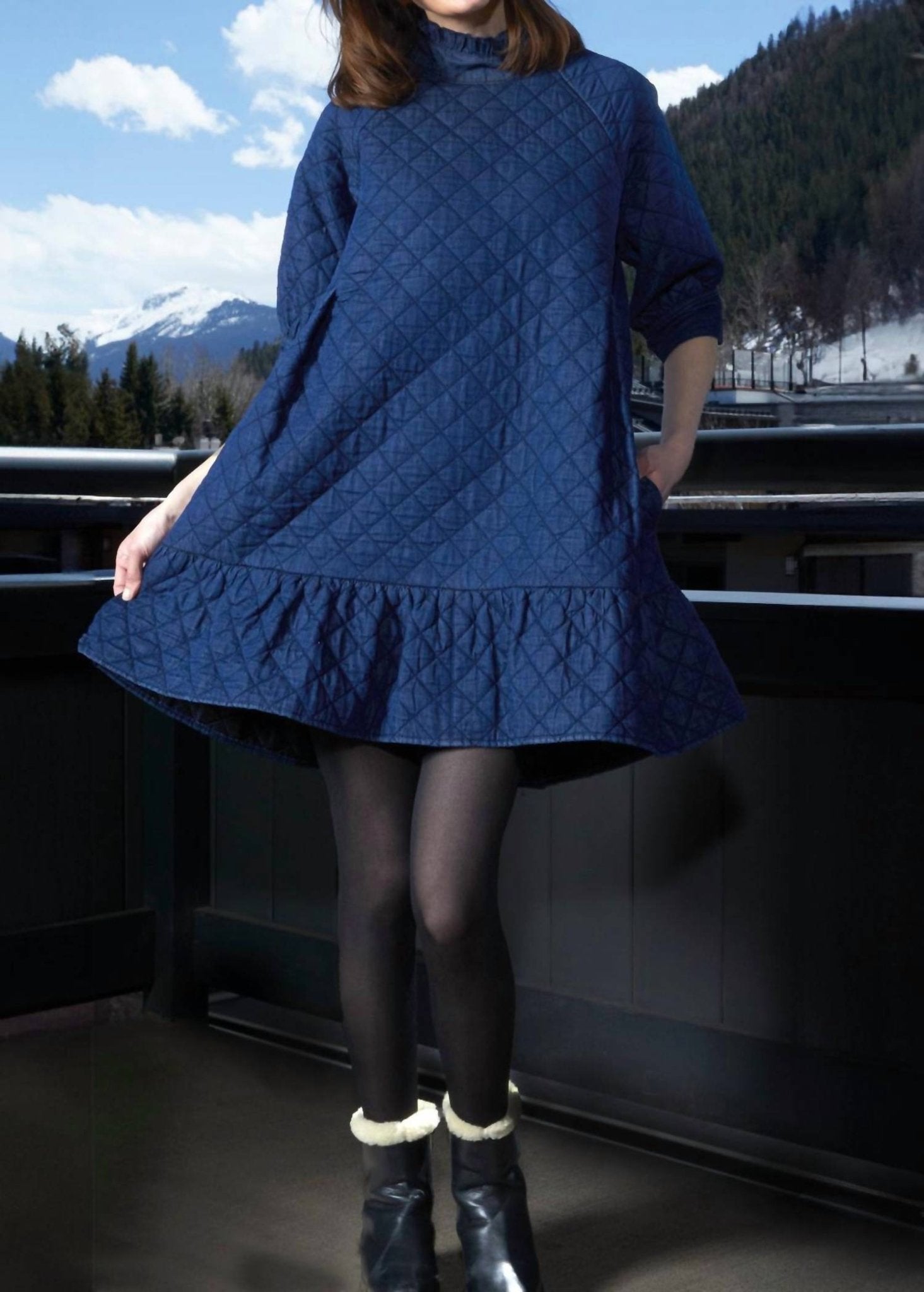 Dizzy - Lizzie - St. Tropez Softly Quilted Dress - blue - clothing - cotton