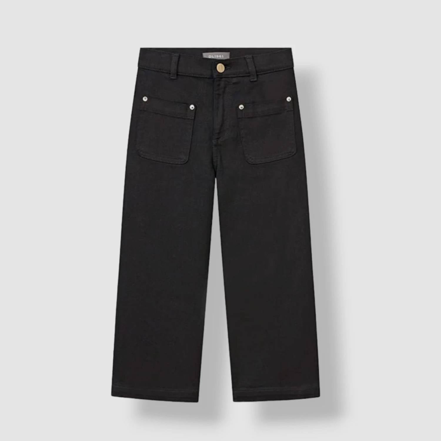 Dl1961 - Kids' - Girl's Lily Wide Leg Jean - black - bottoms - clothing