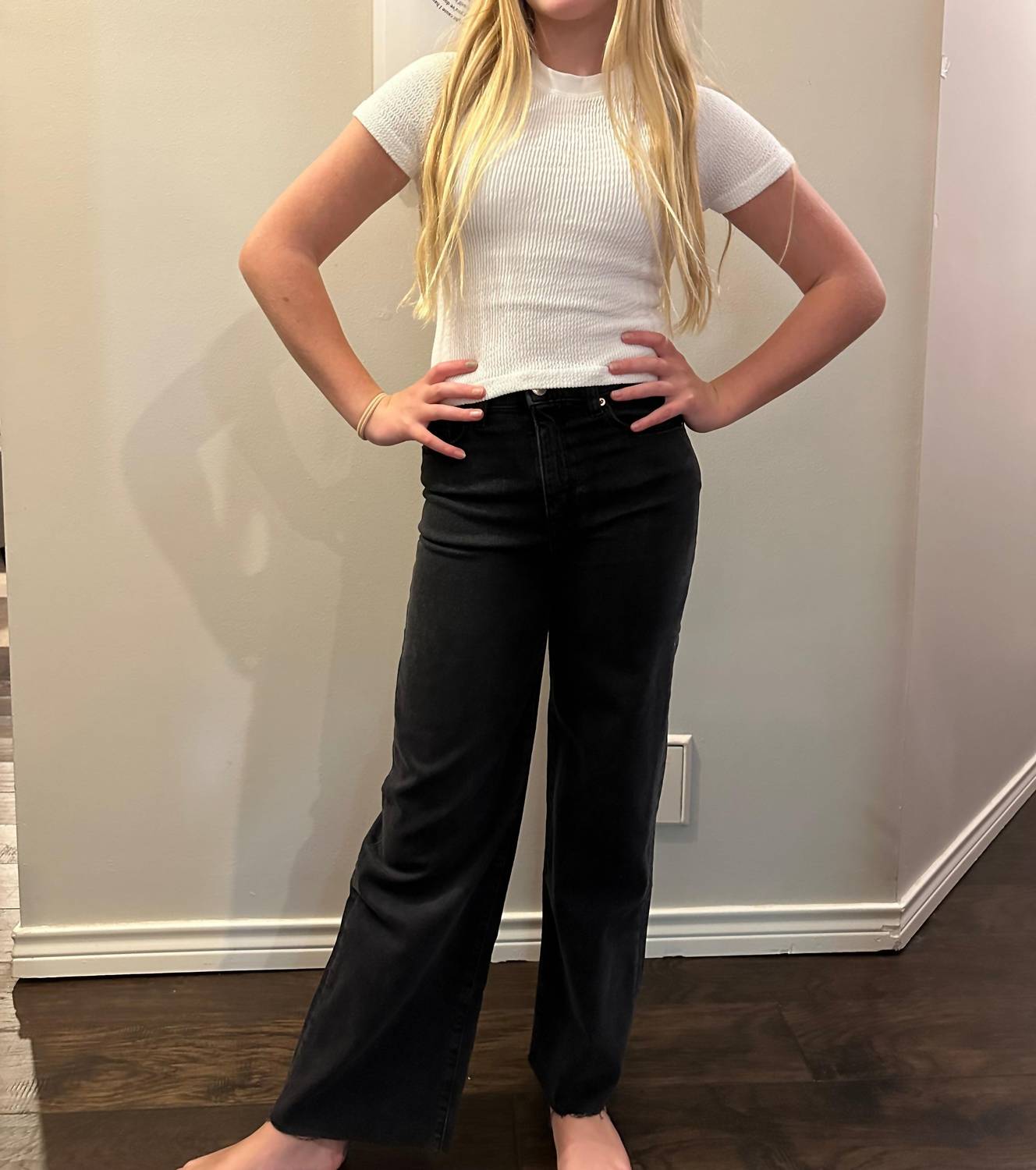 Dl1961 - Kids' - Girl's Lily Wide Leg Jean - black - bottoms - clothing