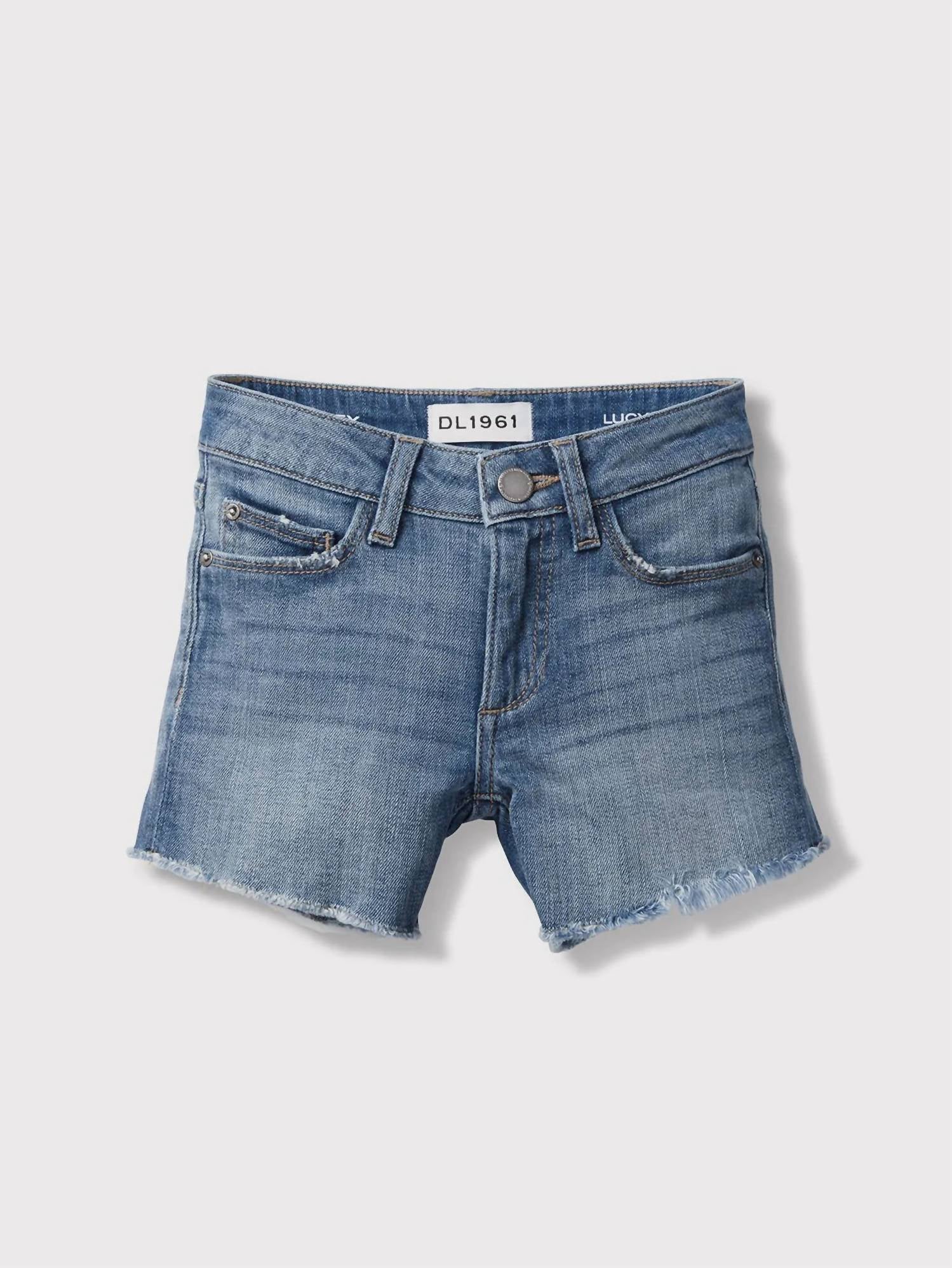 Dl1961 - Kids' - Girl's Lucy Denim Cut Off Short - blue - bottoms - clothing