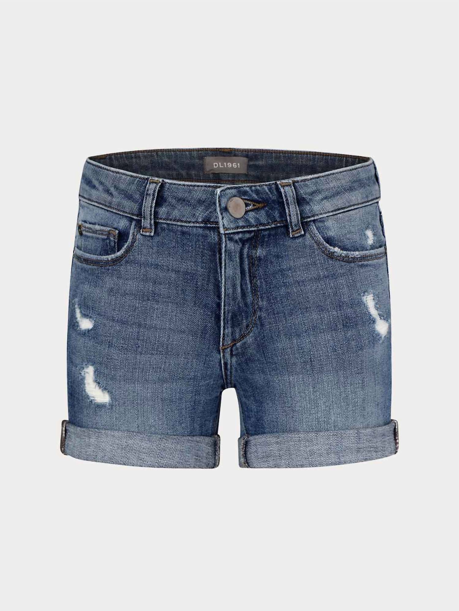 Dl1961 - Kids' - Girl's Piper Cuffed Denim Short - blue - bottoms - clothing