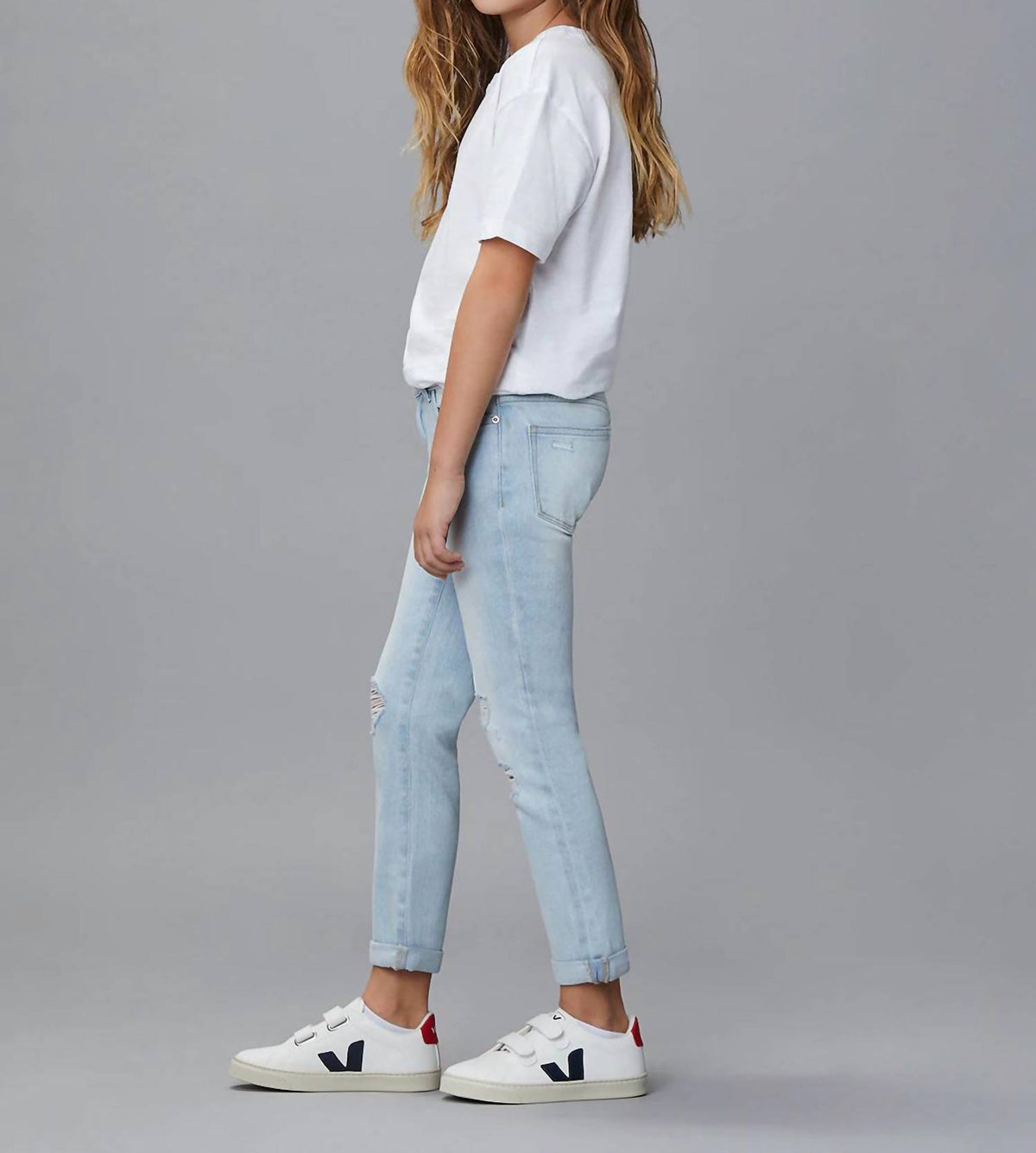 Dl1961 - Kids' - Harper Ross Distressed Straight Stretch Jeans