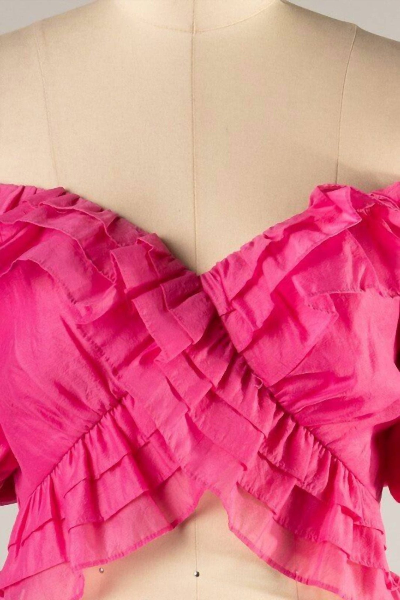 Do+Be - Isabella Ruffle Crop Top - blouses - clothing - pink