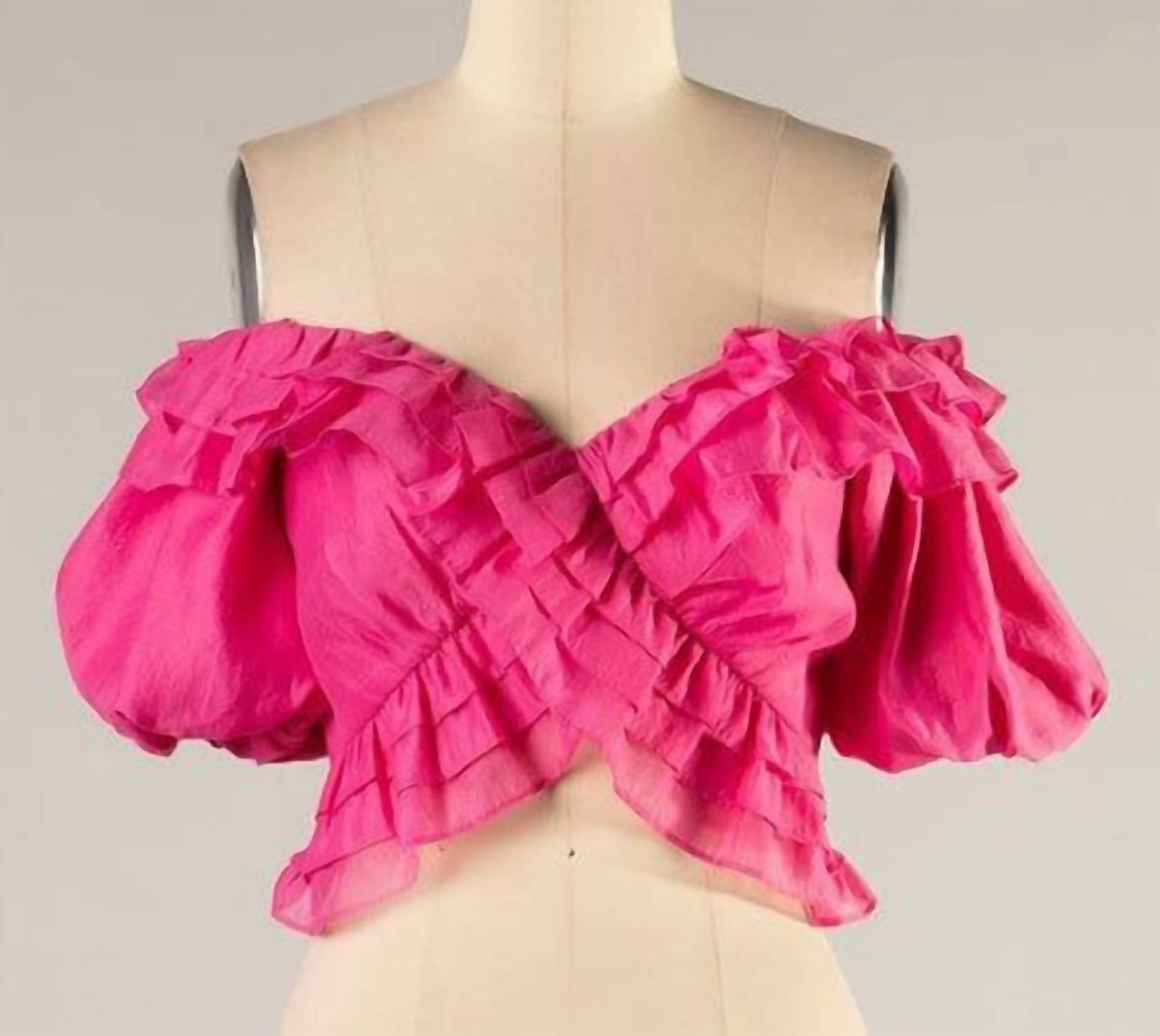 Do+Be - Isabella Ruffle Crop Top - blouses - clothing - pink