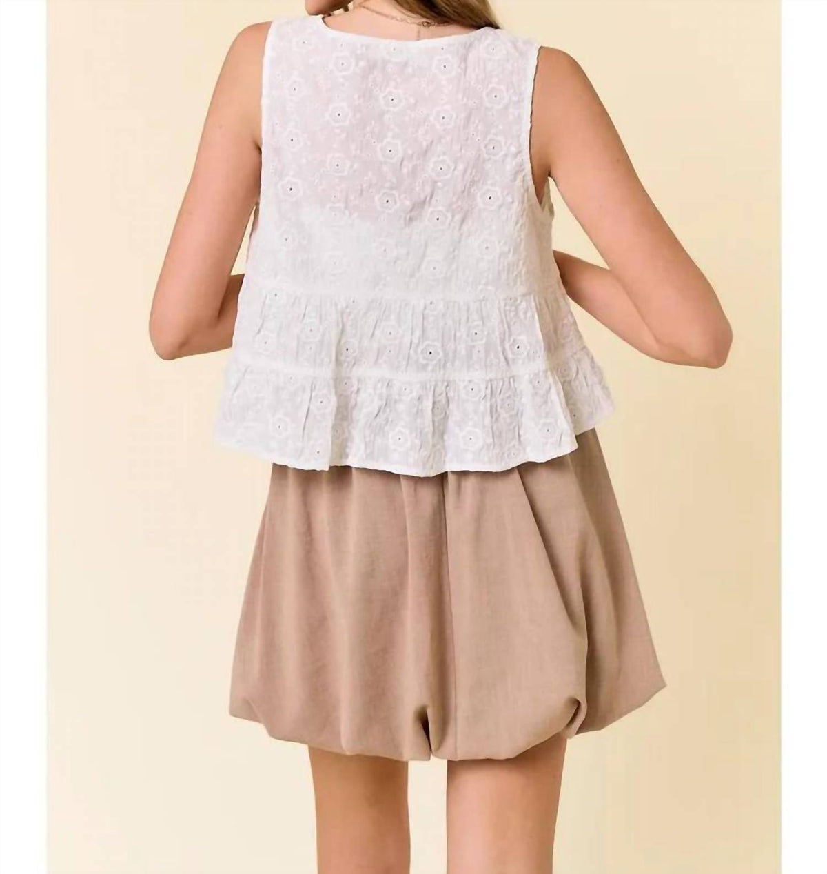 Doe And Rae - Bella Front Tie Ruffle Top