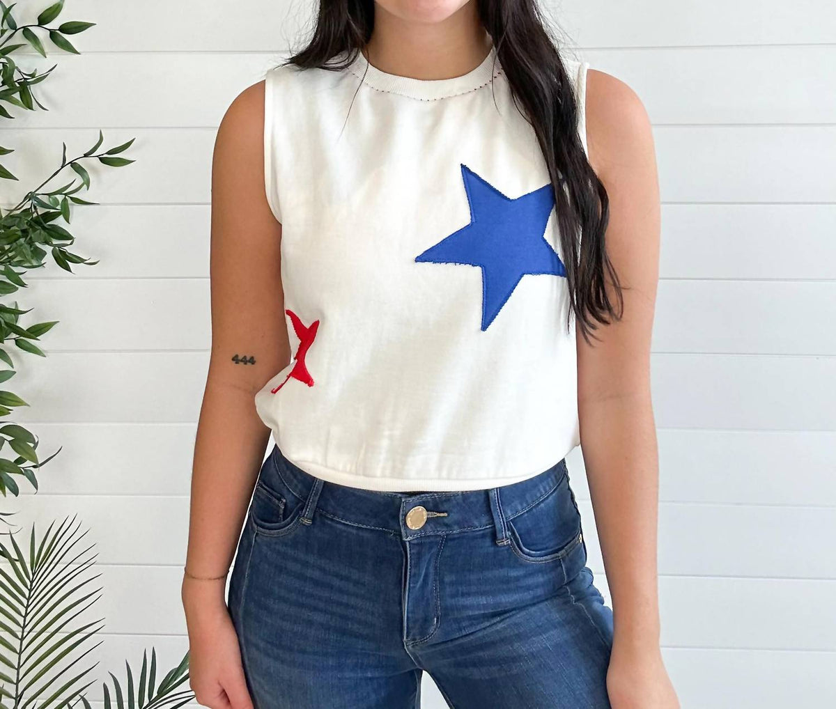 Doe And Rae - Patchwork Stars Sleeveless Top