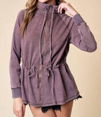 Doe And Rae - Zip Up Front Knit Jacket