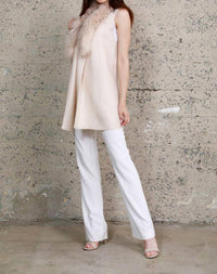 Dolce Cabo - Women's Cream Fur Collar Vest