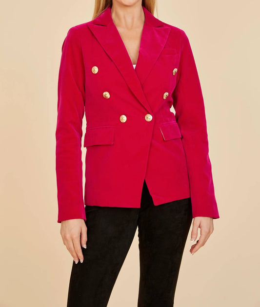Dolce Cabo - Double Breasted Velvet Blazer - blazers - clothing - jackets