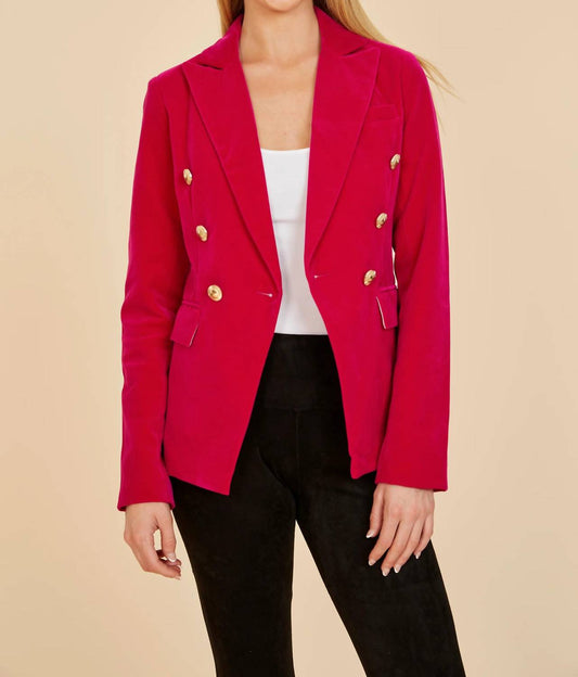 Dolce Cabo - Double Breasted Velvet Blazer - blazers - clothing - jackets