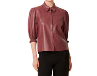 Dolce Cabo - Faux Leather Elastic Cuff Top