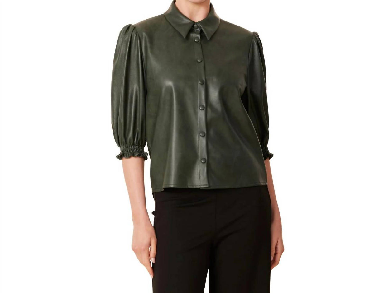 Dolce Cabo - Faux Leather Elastic Cuff Top