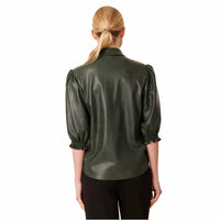 Dolce Cabo - Faux Leather Elastic Cuff Top