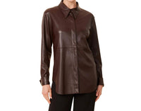 Dolce Cabo - Faux Leather Metallic Tailored Shirt