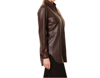 Dolce Cabo - Faux Leather Metallic Tailored Shirt
