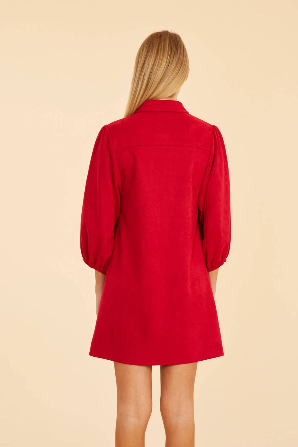 Dolce Cabo - Faux Suede Exagerated Sleeve Dress