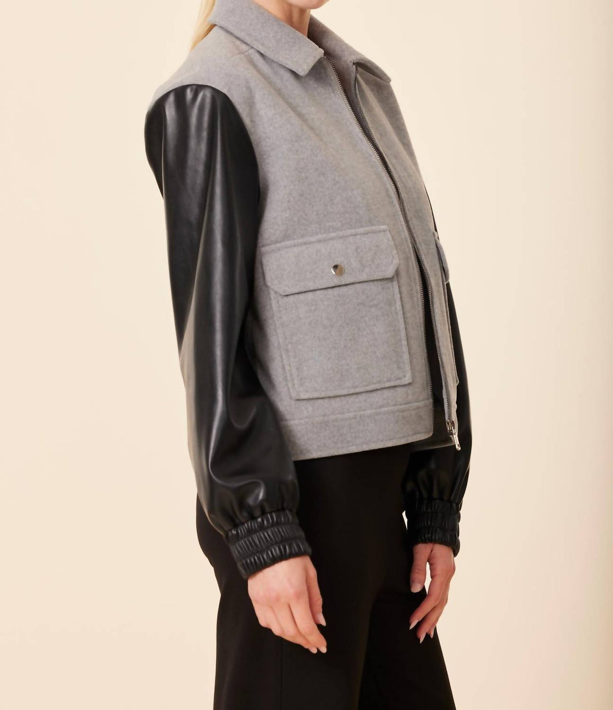 Dolce Cabo - Leather Sleeve Jacket