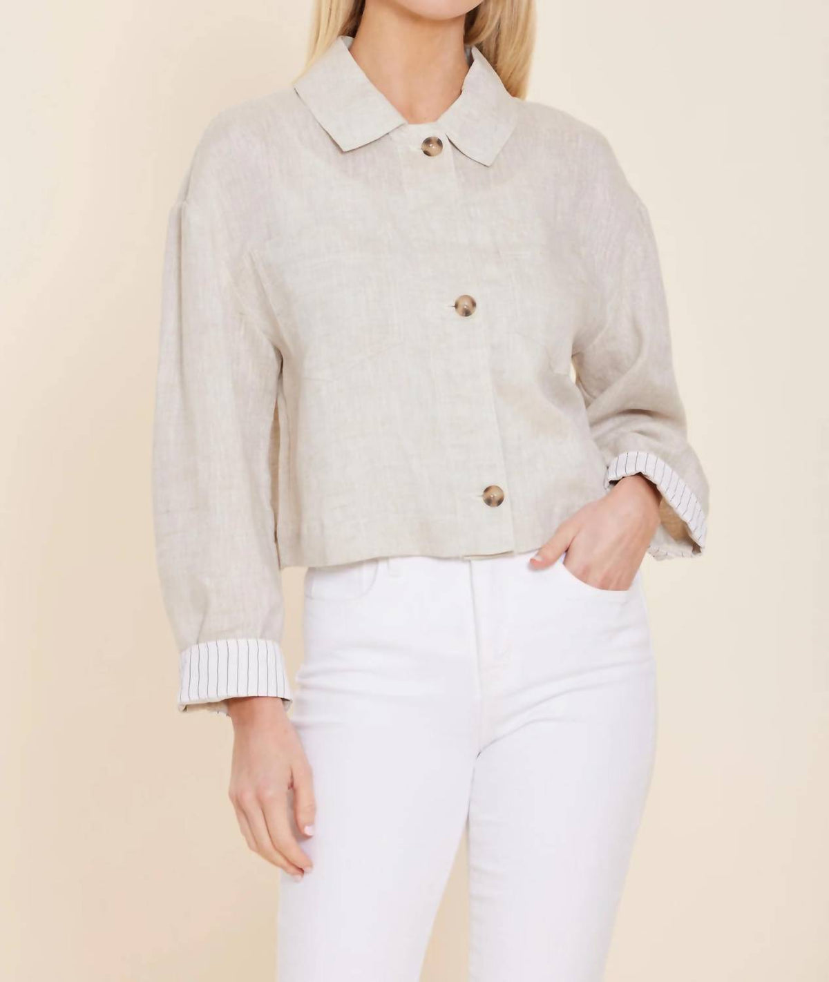 Dolce Cabo - Pinstripe Cuff Jacket