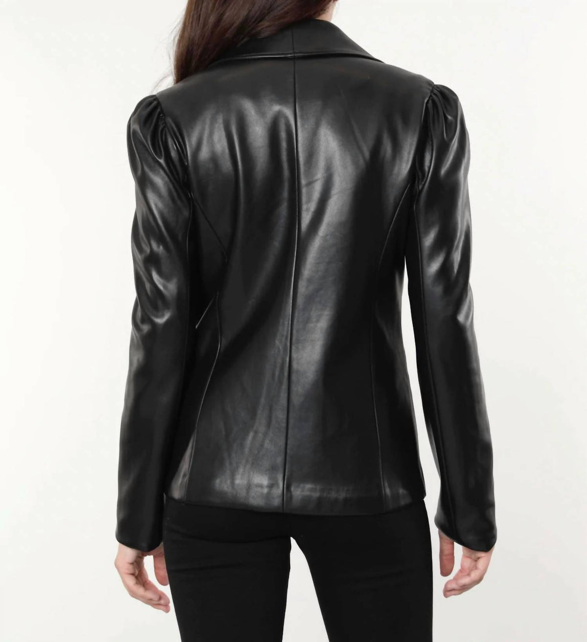 Dolce Cabo - Puff Shoulder Vegan Leather Blazer