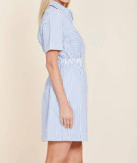 Dolce Cabo - Stripe Seersucker Elastic Waist Dress