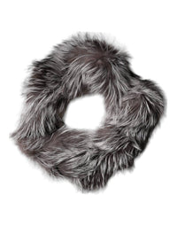 Dolce & Gabbana - Fox Fur Neck Wrap Warmer Winter Scarf - accessories - faux - fur - grey