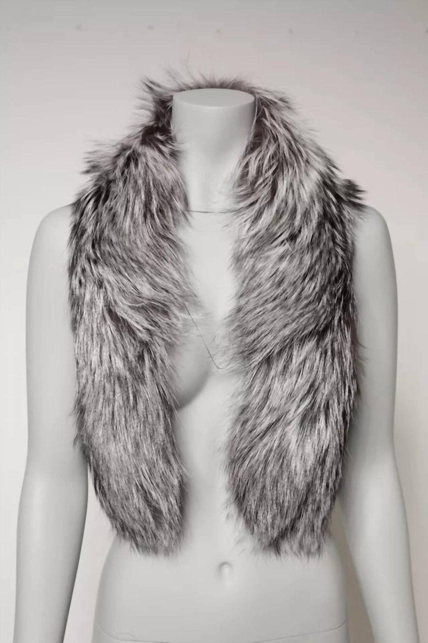 Dolce & Gabbana - Fox Fur Neck Wrap Warmer Winter Scarf - accessories - faux - fur - grey