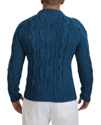 Dolce & Gabbana - Men's Elegant Crewneck Sweater - blue - clothing - crewneck
