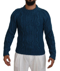 Dolce & Gabbana - Men's Elegant Crewneck Sweater - blue - clothing - crewneck