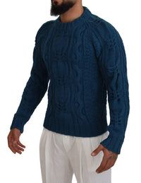 Dolce & Gabbana - Men's Elegant Crewneck Sweater - blue - clothing - crewneck