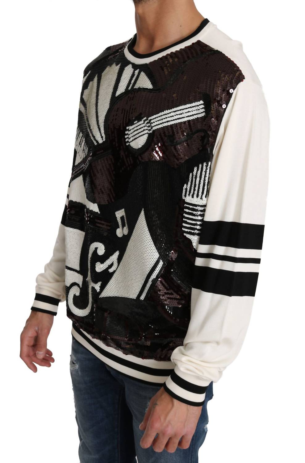 Dolce & Gabbana - Men's New York Jazz Sequined Silk Sweater - cardigan - clothing - men