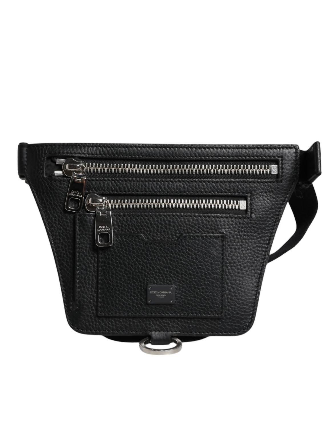 Dolce & Gabbana - Men's Plaque Belt Waist Fanny Bag - bags - belt - bags - black