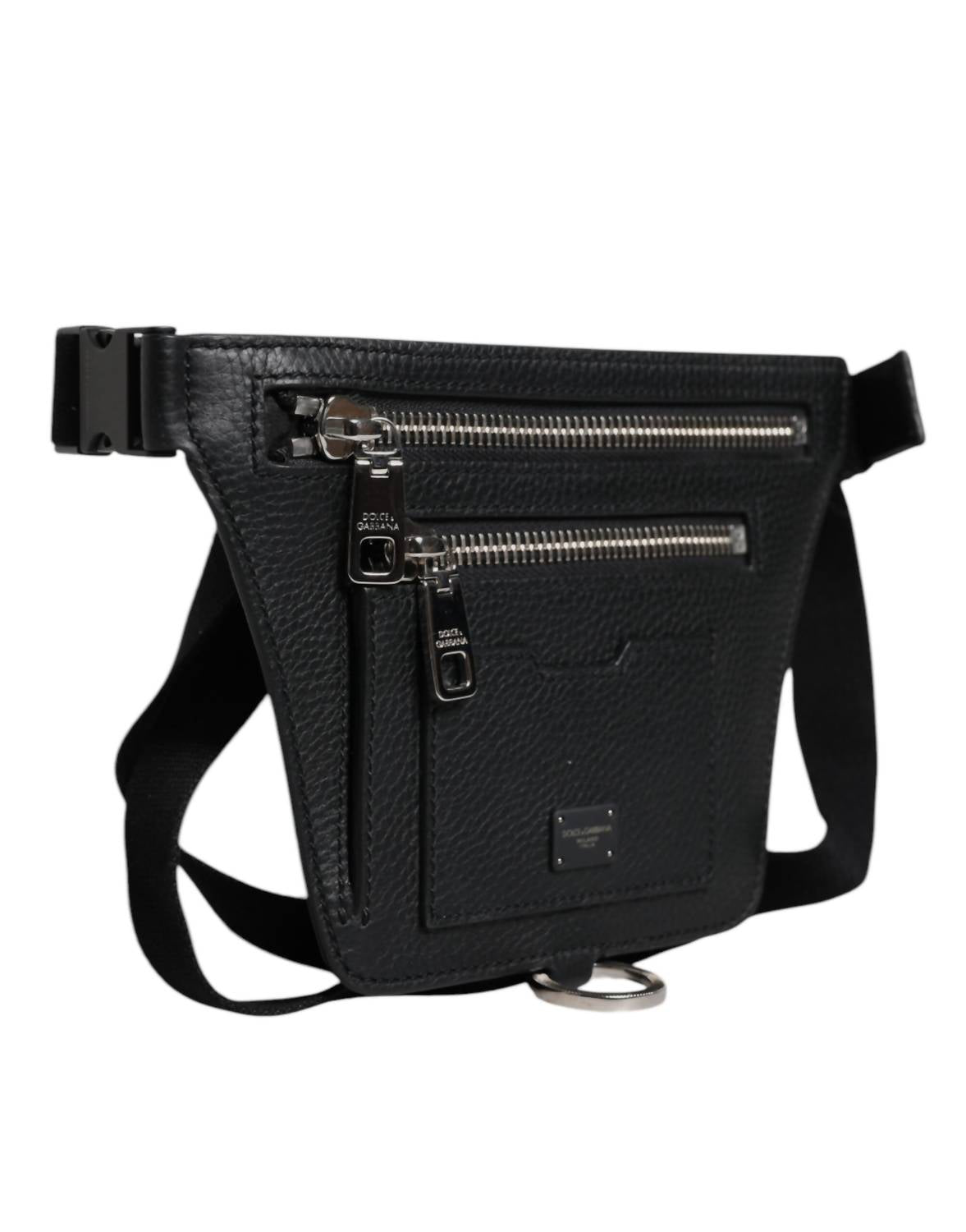 Dolce & Gabbana - Men's Plaque Belt Waist Fanny Bag - bags - belt - bags - black