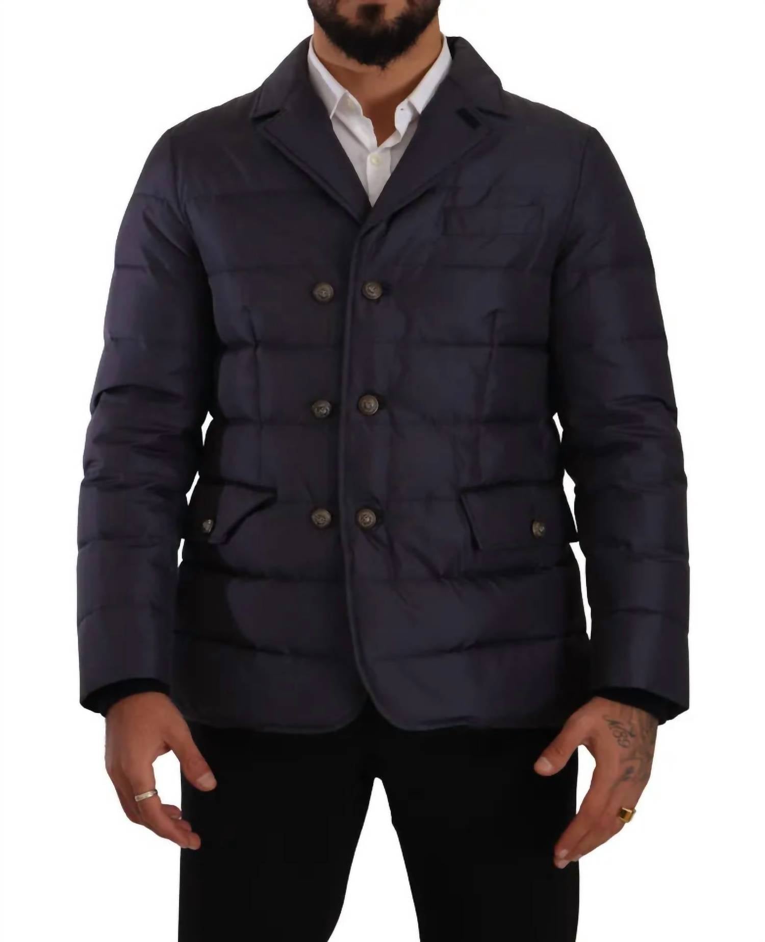 Dolce & Gabbana - Men's Silk Blend Jacket - blue - clothing - coats