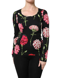 Dolce & Gabbana - Women Floral Long Sleeve Blouse - black - blouses - clothing
