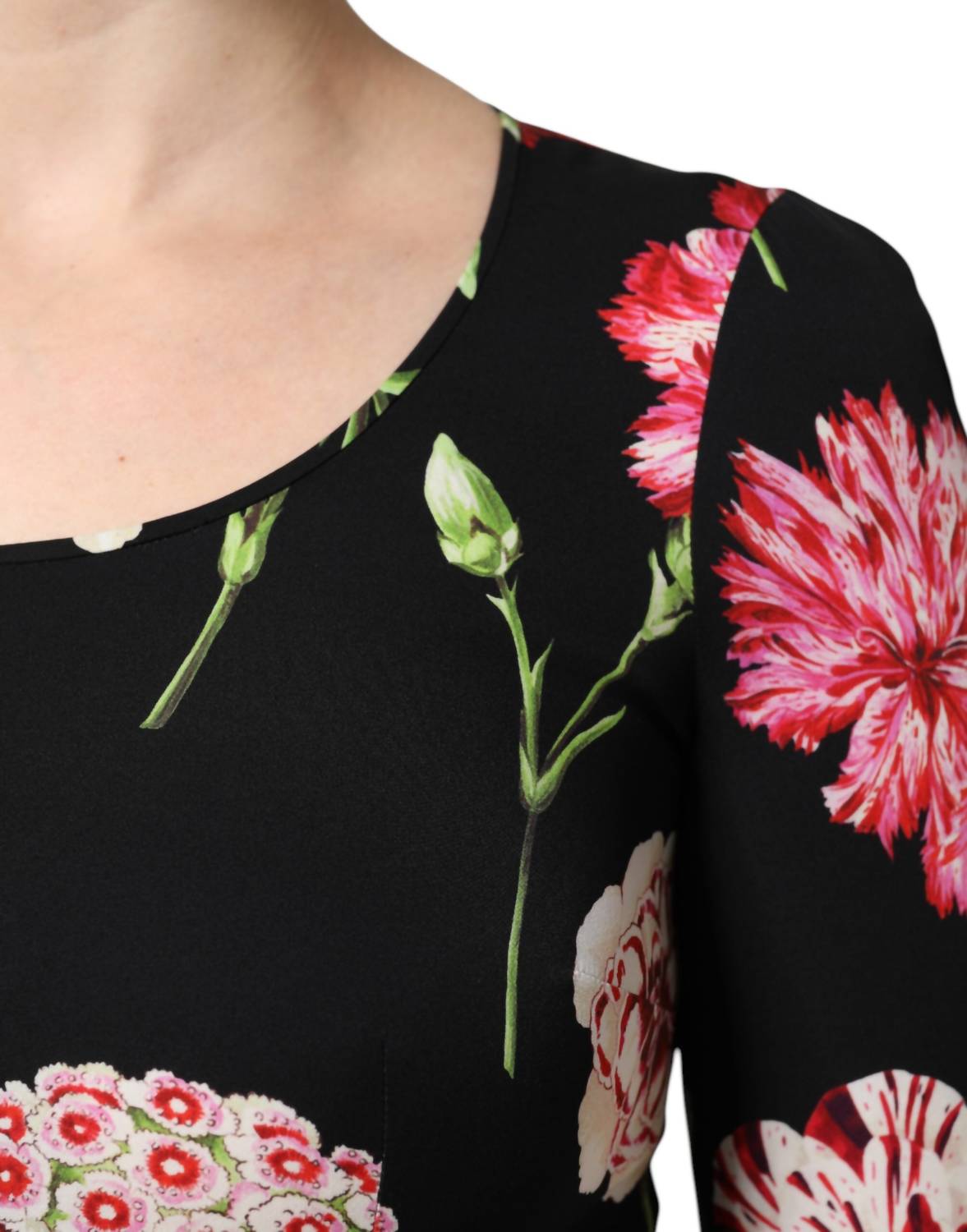 Dolce & Gabbana - Women Floral Long Sleeve Blouse - black - blouses - clothing