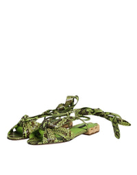 Dolce & Gabbana - Women's Ankle Wrap Sandals Shoes - green - sandals - shoes
