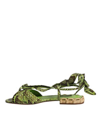 Dolce & Gabbana - Women's Ankle Wrap Sandals Shoes - green - sandals - shoes