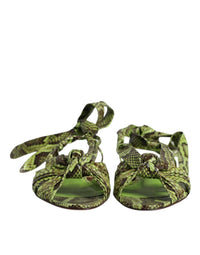 Dolce & Gabbana - Women's Ankle Wrap Sandals Shoes - green - sandals - shoes