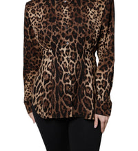 Dolce & Gabbana - Women's Button Down Coat Jacket - animal - brown - button - down - shirts