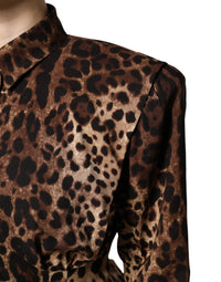 Dolce & Gabbana - Women's Button Down Coat Jacket - animal - brown - button - down - shirts
