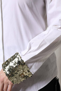 Dolce & Gabbana - Women's Cotton Long Sleeves Sequin Shirt Top - button - down - shirts - clothing - cotton - blend