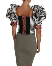 Dolce & Gabbana - Women's Cropped Corset Top - blouses - clothing - cotton - blend