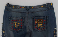 Dolce & Gabbana - Women's Enchanted Sicily Embellished Boyfriend Jeans - blue - boyfriend - clothing