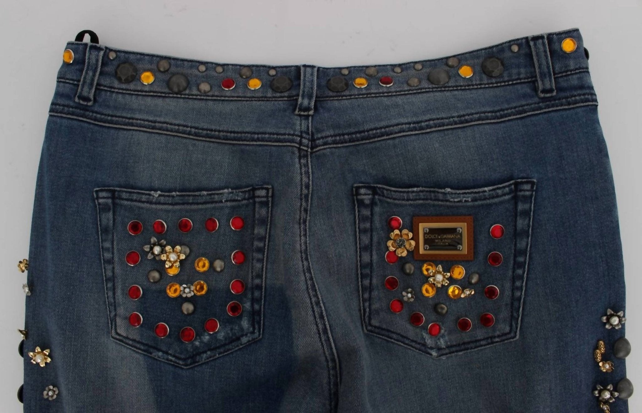 Dolce & Gabbana - Women's Enchanted Sicily Embellished Boyfriend Jeans - blue - boyfriend - clothing