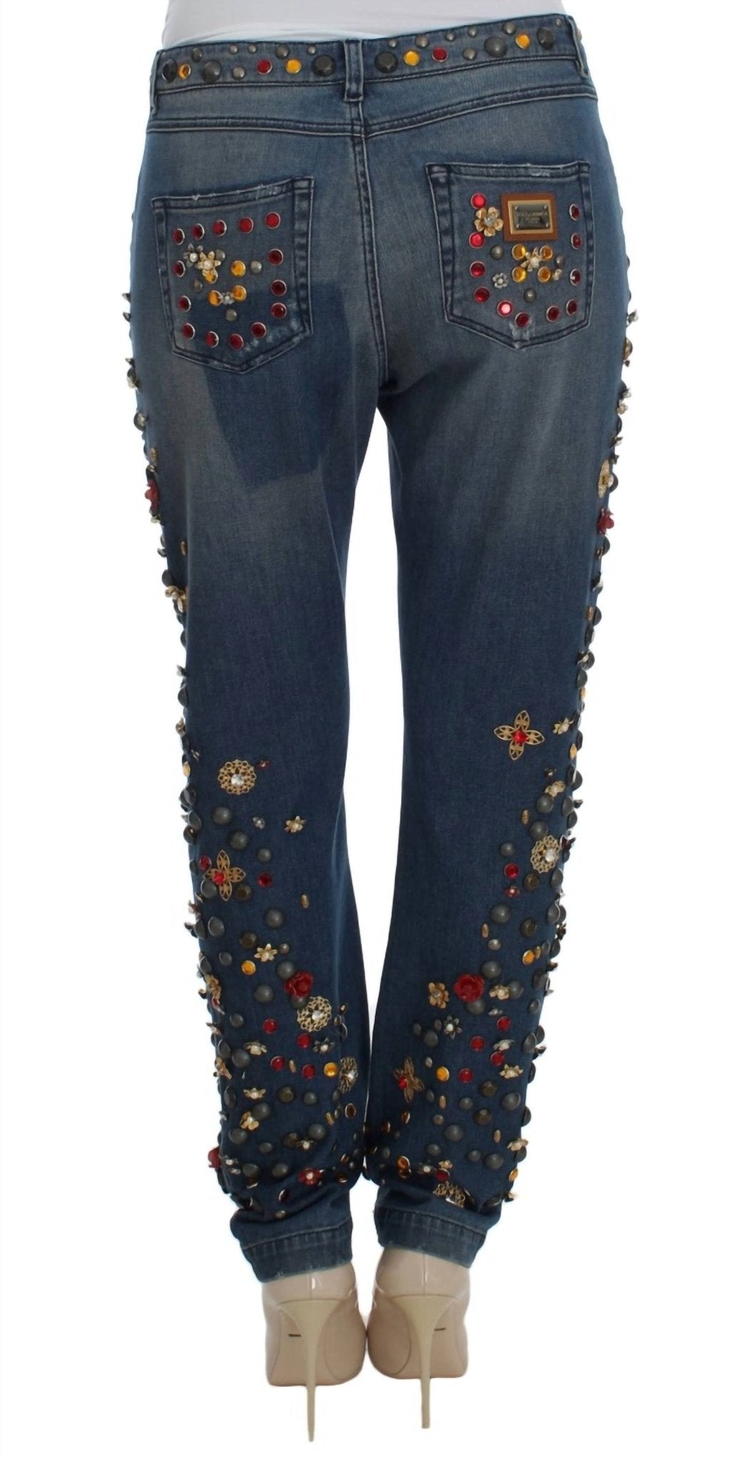 Dolce & Gabbana - Women's Enchanted Sicily Embellished Boyfriend Jeans - blue - boyfriend - clothing