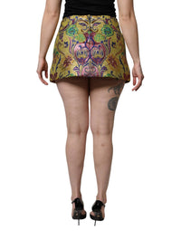 Dolce & Gabbana - Women's Floral Jacquard Mid Waist Mini Skirt - clothing - floral - green