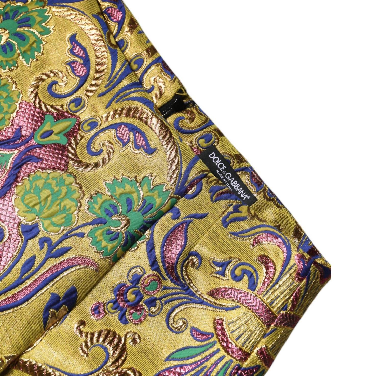 Dolce & Gabbana - Women's Floral Jacquard Mid Waist Mini Skirt - clothing - floral - green