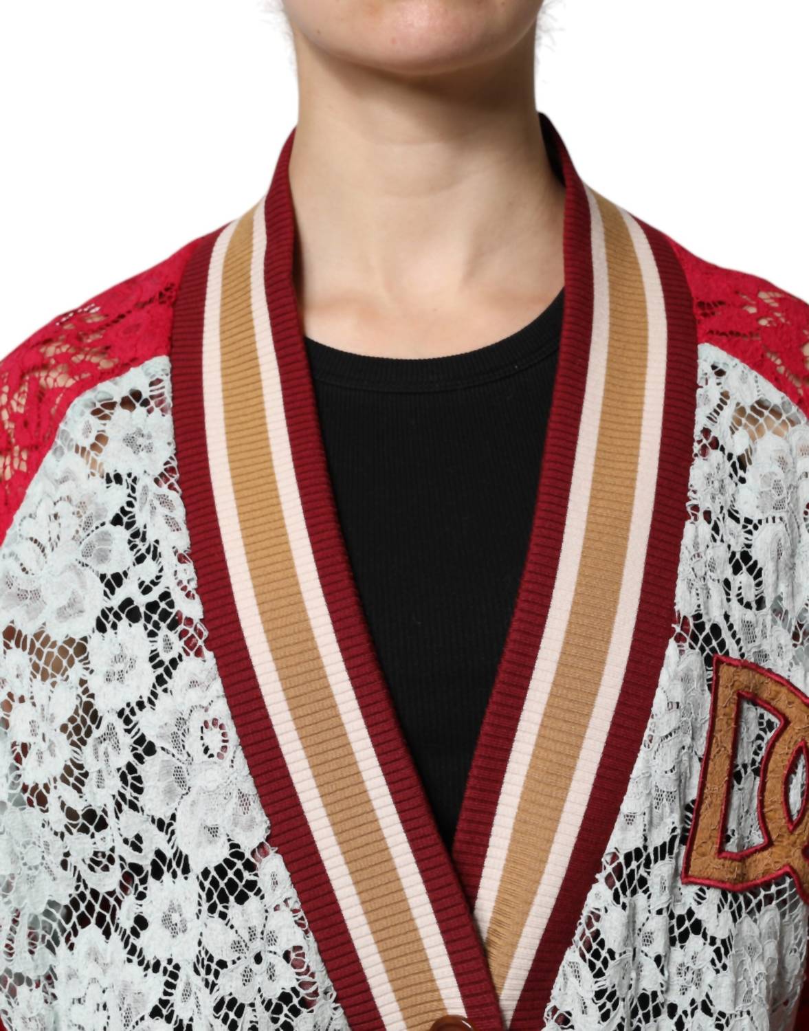 Dolce & Gabbana - Women's Floral Lace Cardigan Sweater - cardigans - clothing - cotton - blend